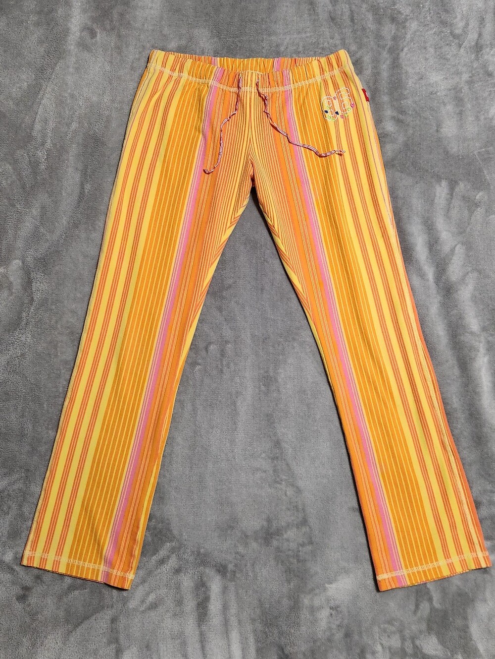 Vintage VS Pink Orange Striped Y2K Lounge Pajama Pants